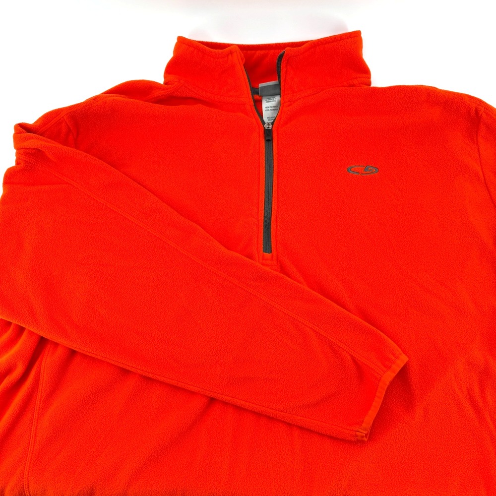 Champion Cold Gear Mens XXL 1/4 Zip Pullover Stand Up Neck Orange Comfortable